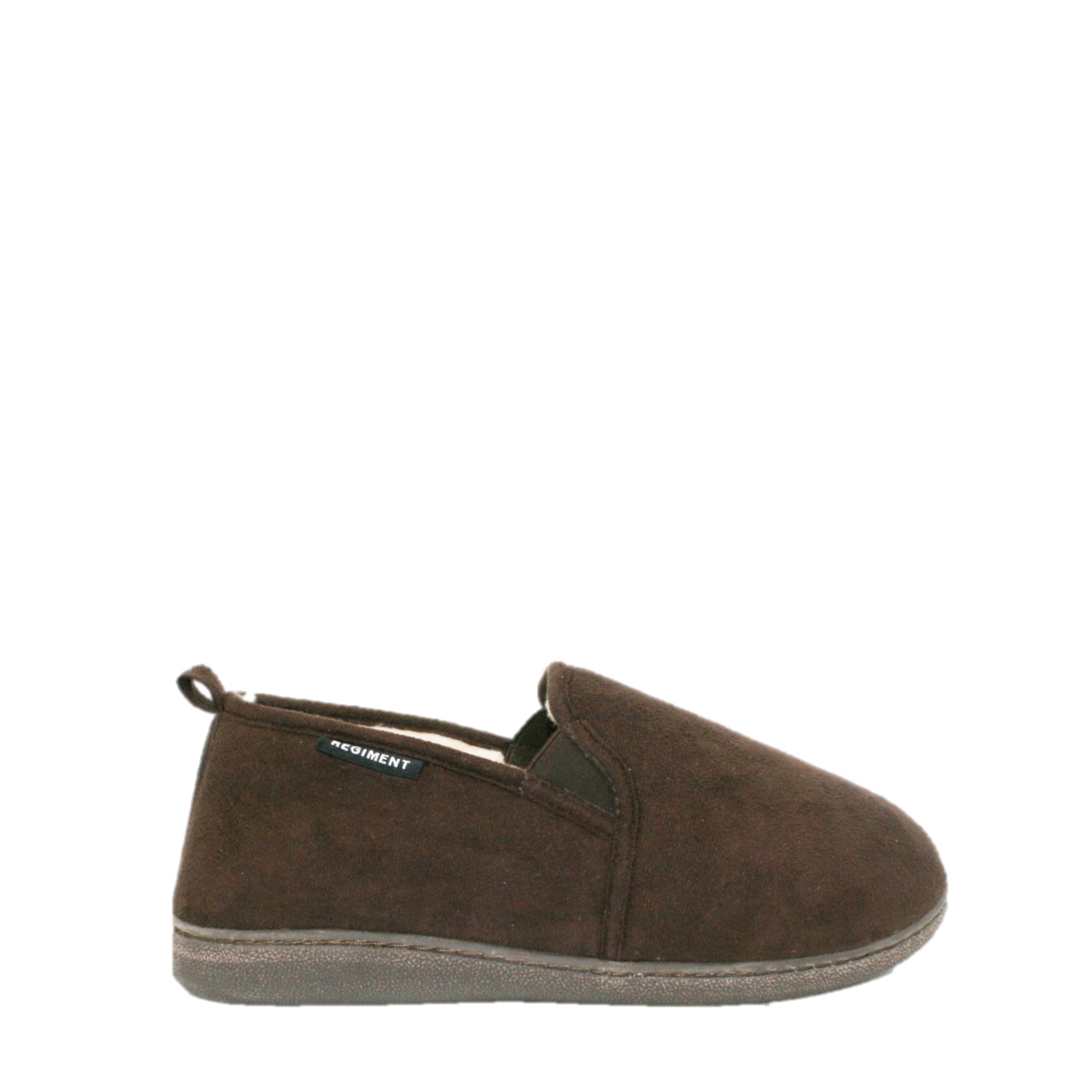 FRANK CHOC SYN SUEDE LINED SLIPPER (6X11)