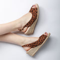 LEOPARD PEEPTOE SLINGBACK WEDGE 124421