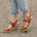 TAN SLINGBACK WEDGE