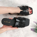 BLACK WIDE FIT LIZARD WEAVE MULE