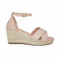 Ladies Blush Wide Fit Cross Strap Wedge