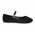 Ladies Black Microfibre Wide Fit Mary Jane Ballet Pumps