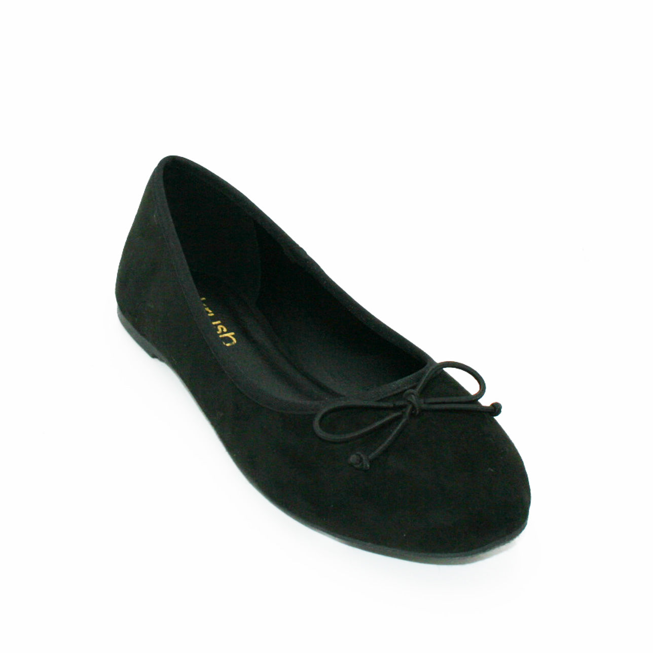 BLACK SPAGHETTI BOW BALLERINA 4-8'S 24521